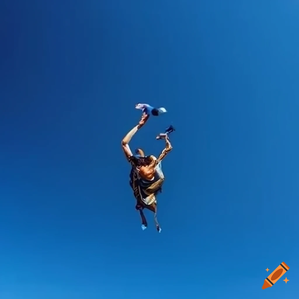 Group skydiving selfie