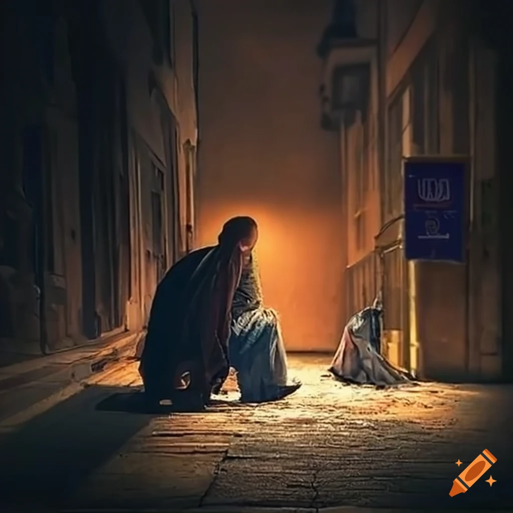 Man with a sign on the street seeking help
