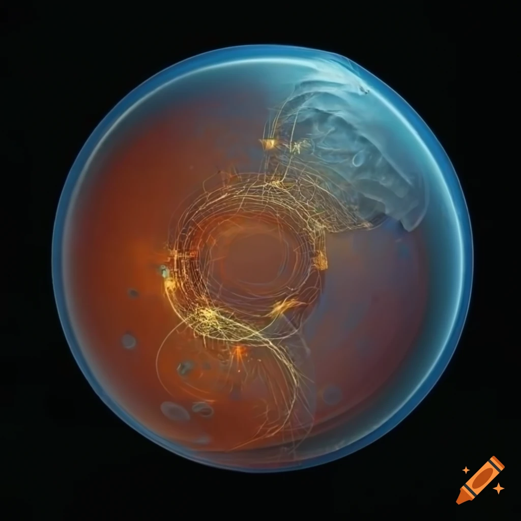 X-ray image of C3PO with a detailed mechanical planetary system and neural network architecture