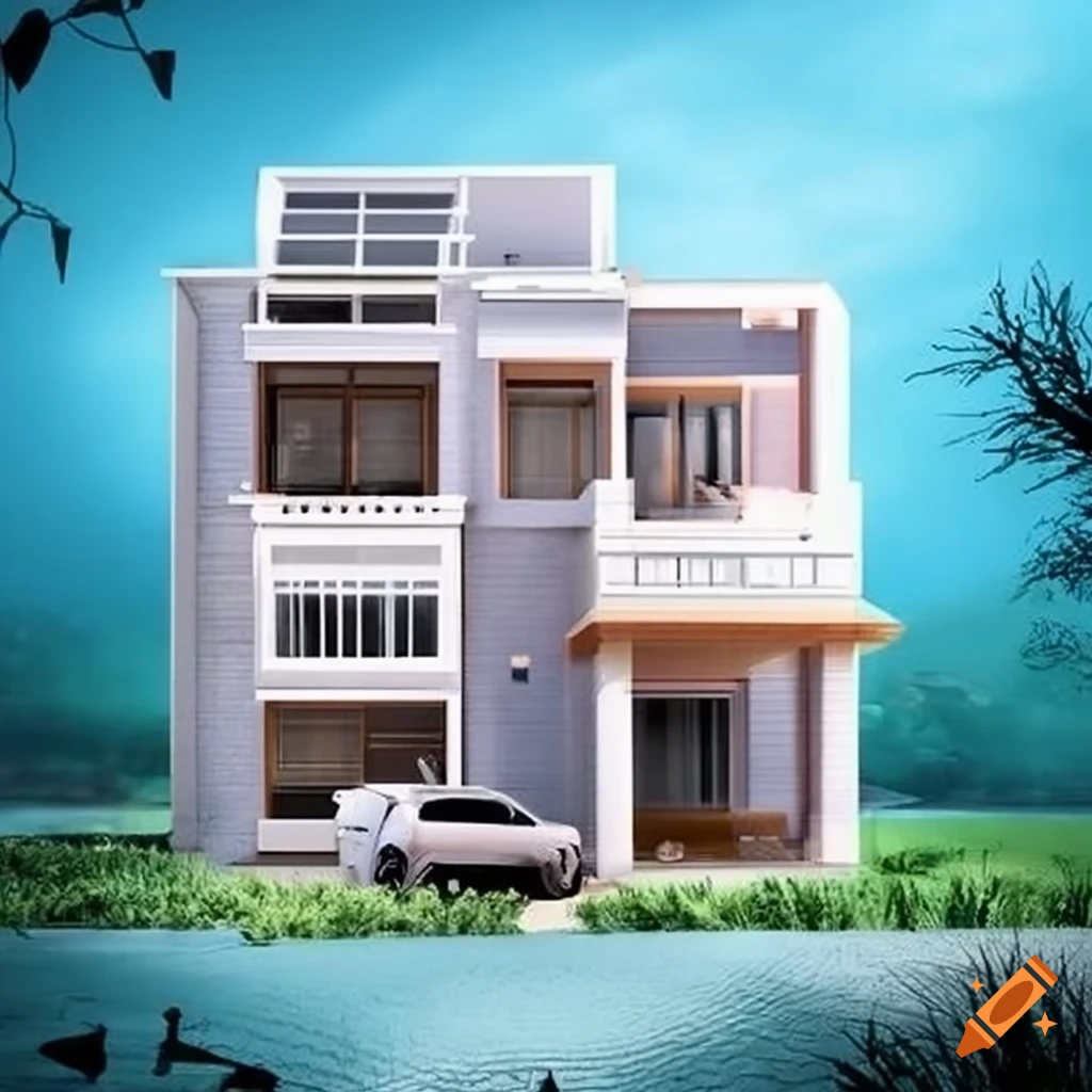 Blueprint of a 3-storey house with a basement suite
