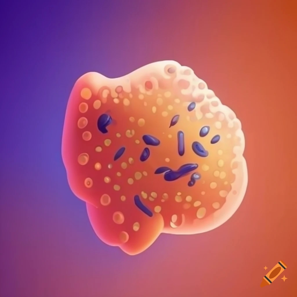 Minimalist and cartoony representation of the gut microbiome