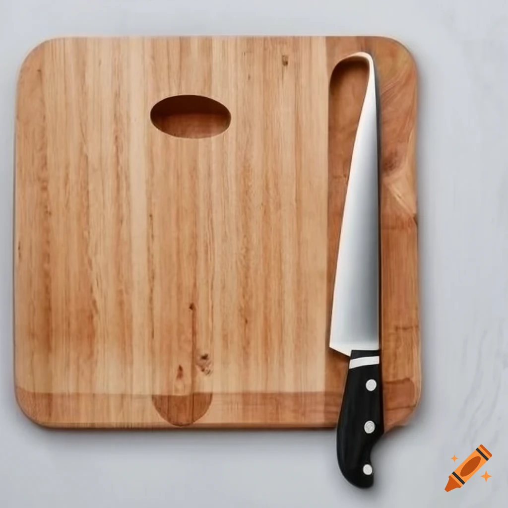 Chopping board and knife
