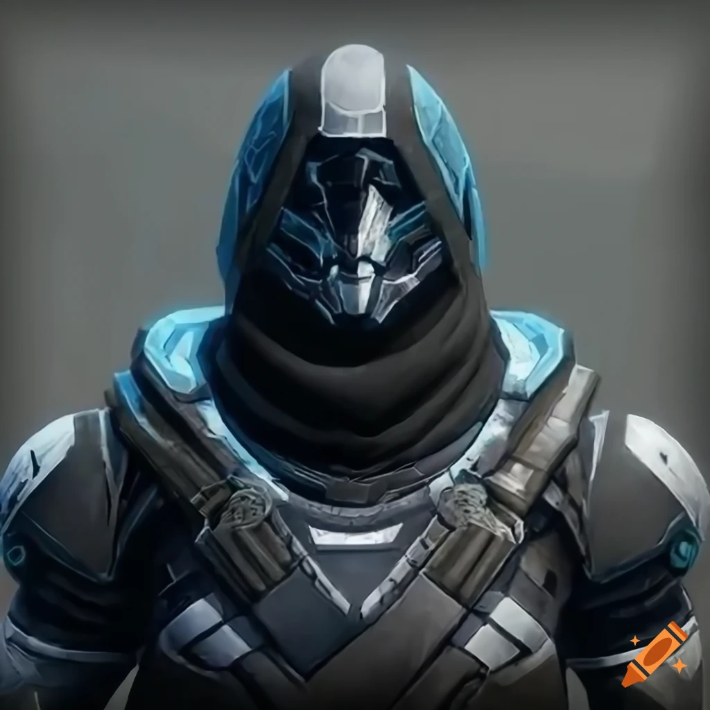 Character with black and white eyes, facial markings, and grey skin from Destiny 2