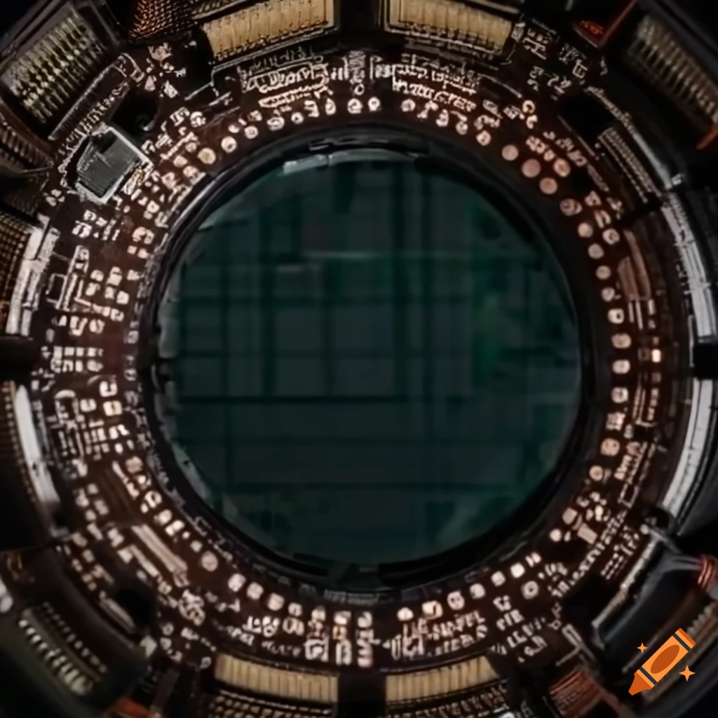 Circular pcb board layout with cutout on Craiyon