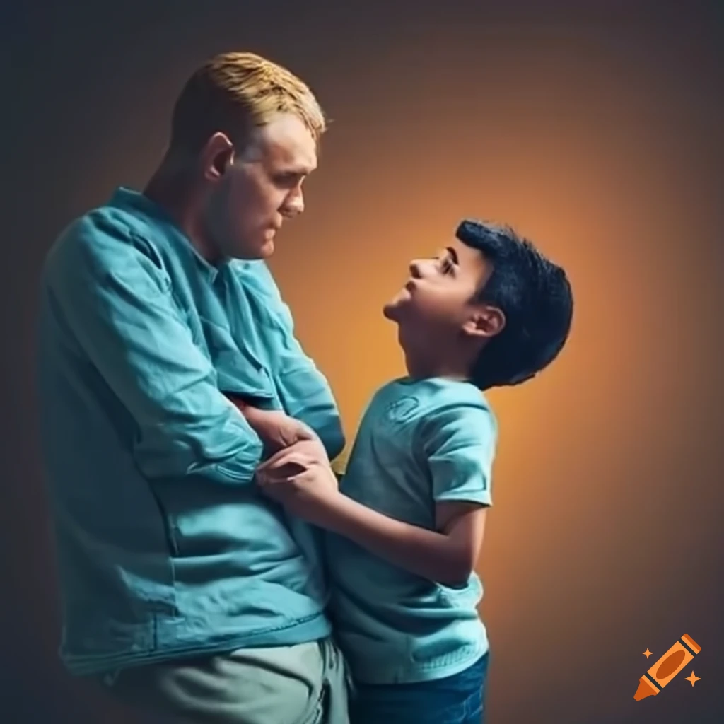 Father and son having a discussion
