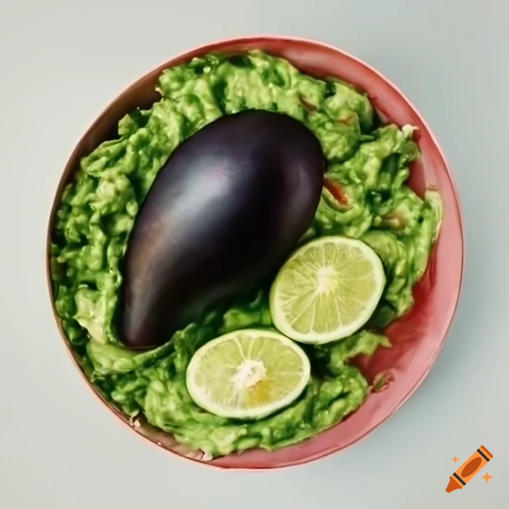Exotic black mango transformed into guacamole at a Mexican street food stand