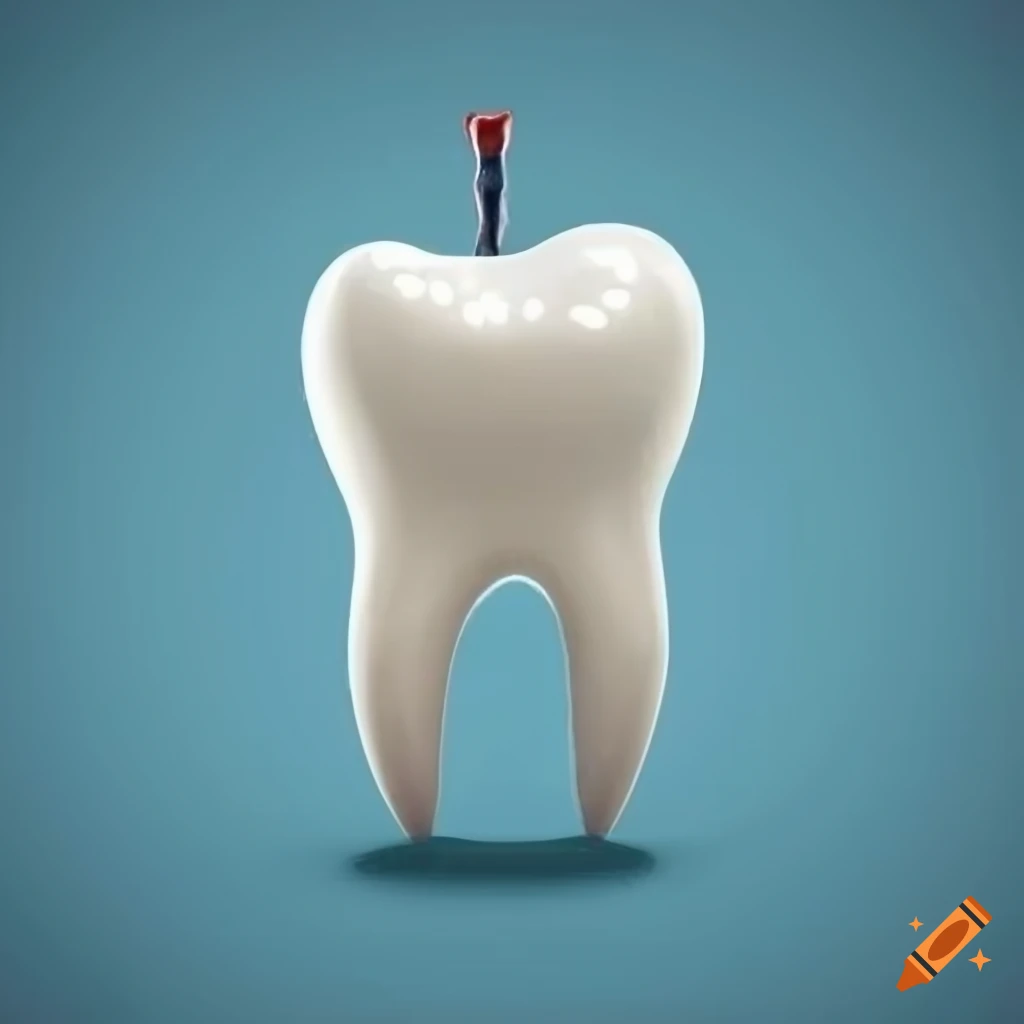 White tooth on a white background