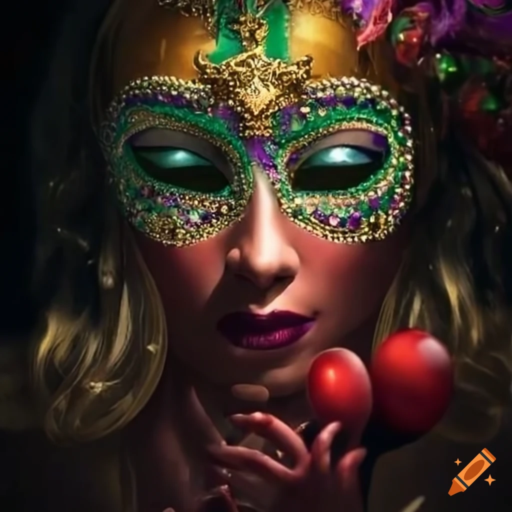 Mardi Gras masquerade invitation with Red Cross logo