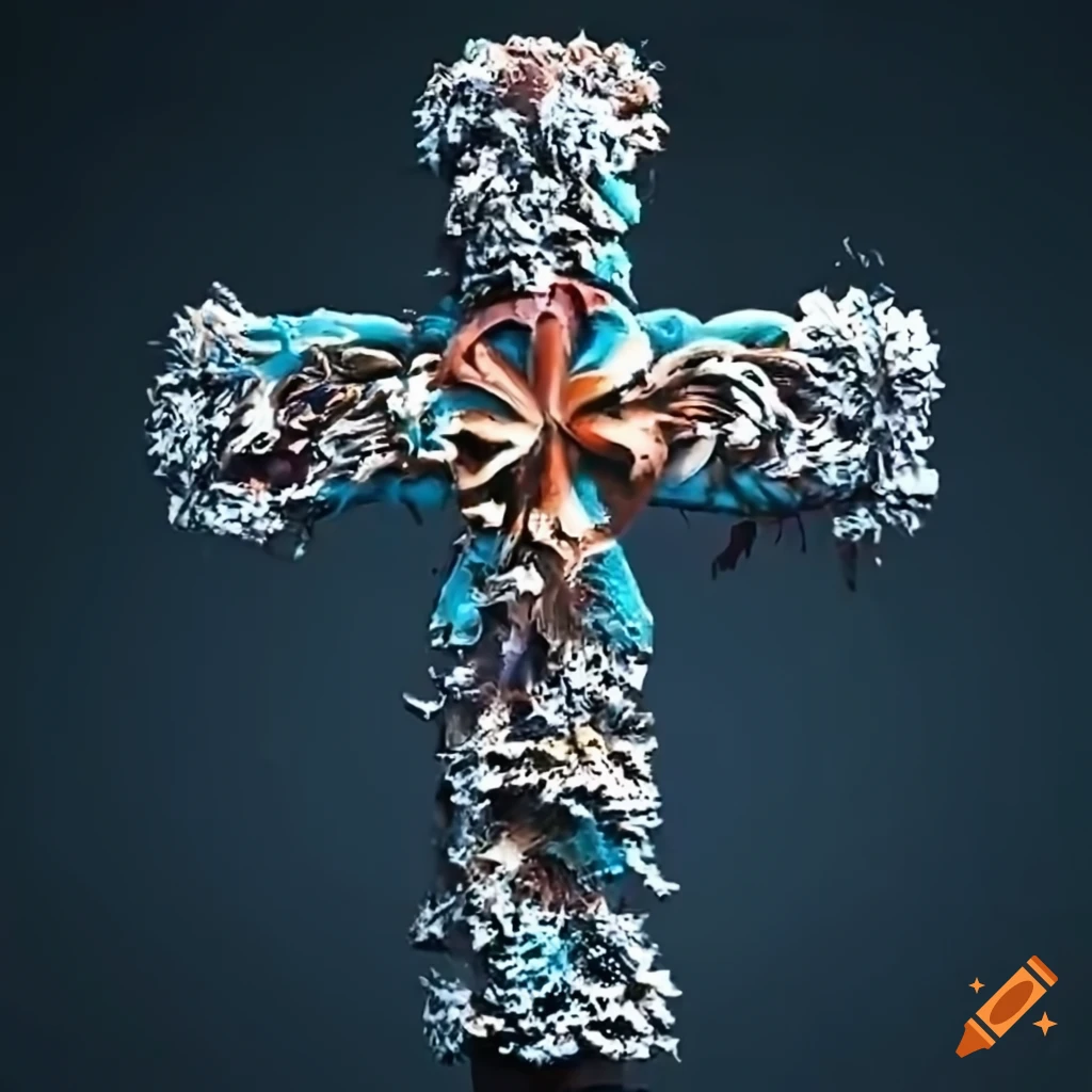 Cross made of multiple Jordan Peterson figures