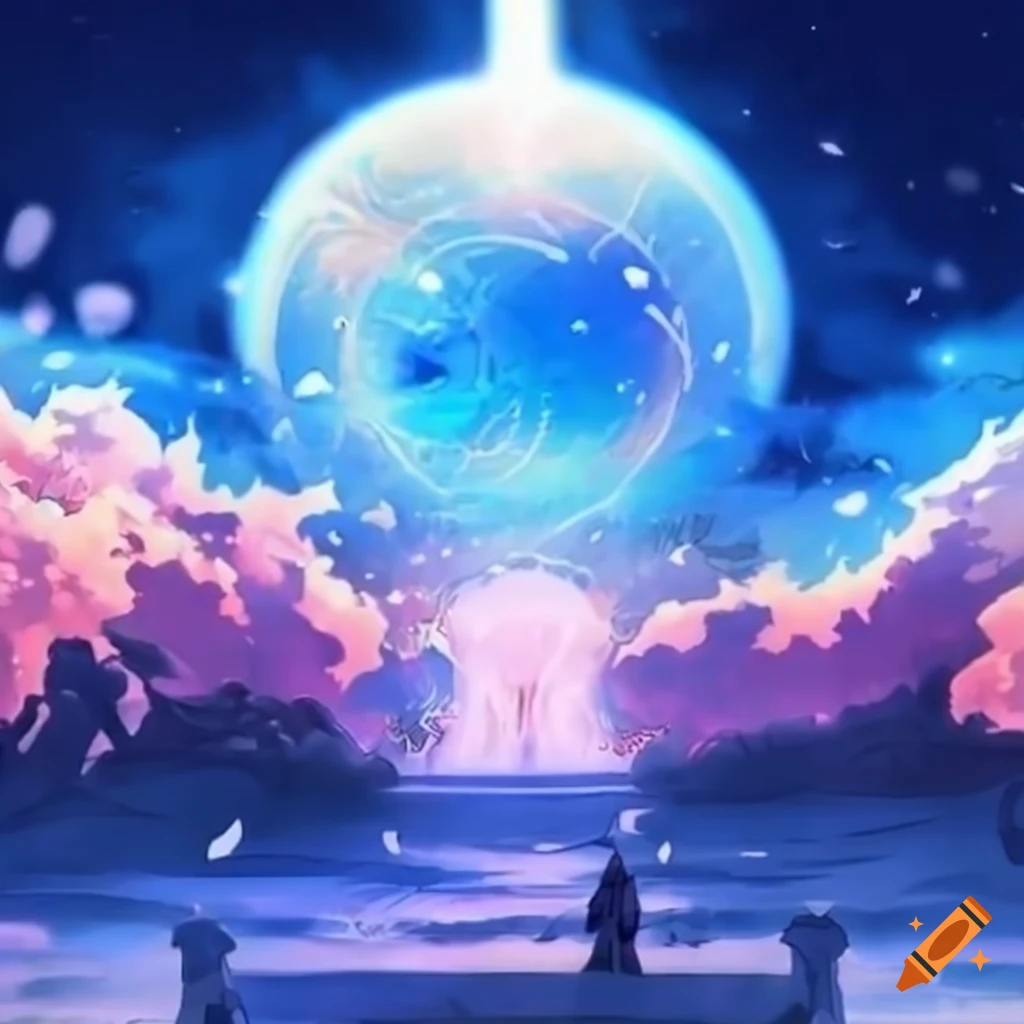 Anime depiction of the gate of heaven