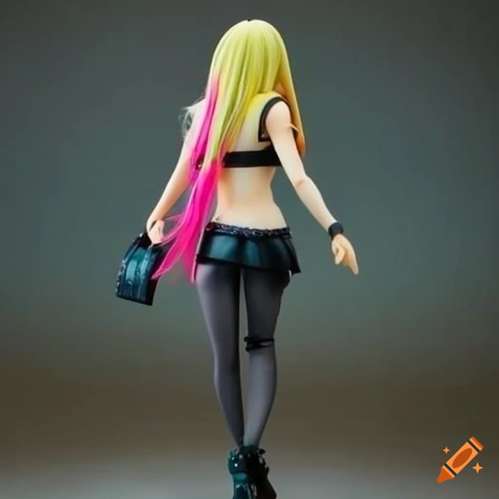 Bishōjo figure of Avril Lavigne from behind in full body view