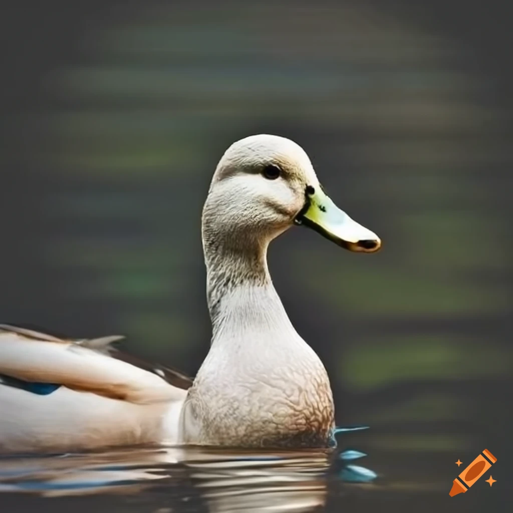 Duck in a serene lake