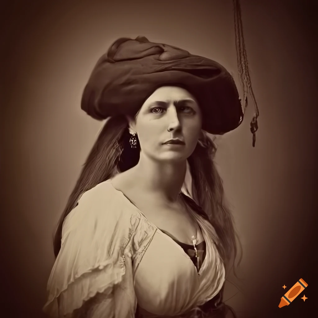 Sepia-toned portrait of an intense Italian mountain woman with various traits