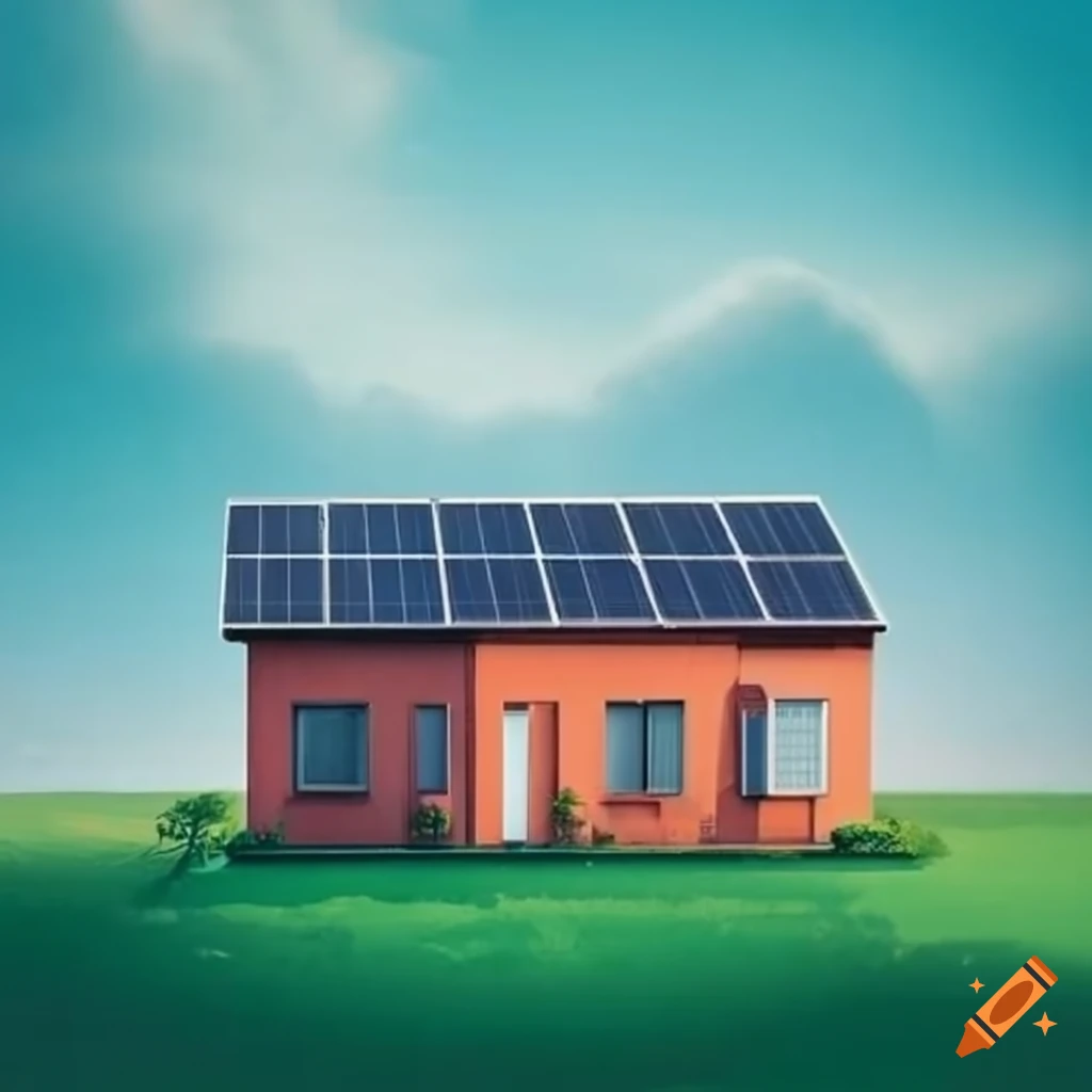 Solar farm with housing apartments on Craiyon