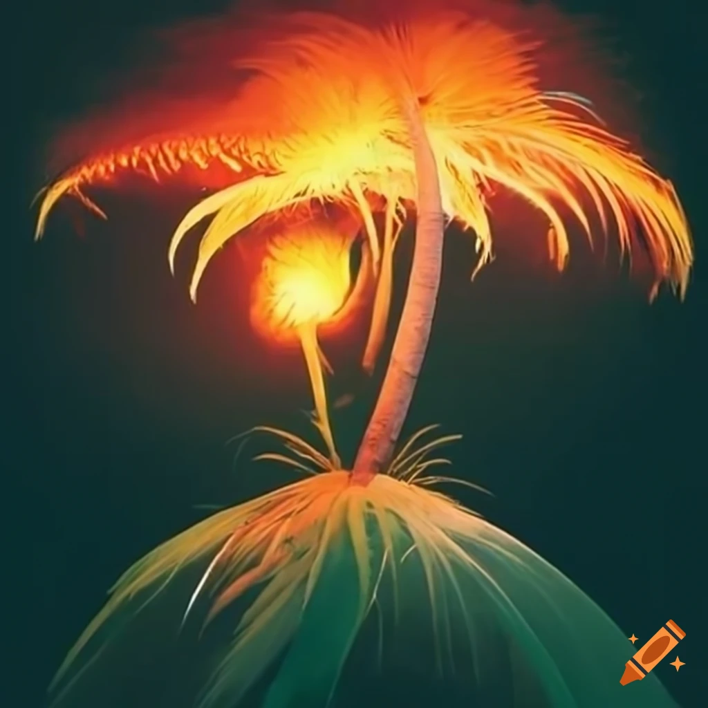 Exploding palm tree on Craiyon