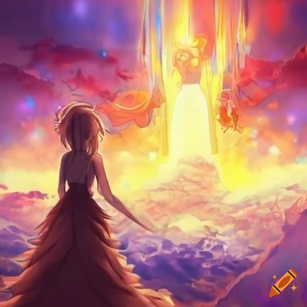Anime style gate of heaven illustration