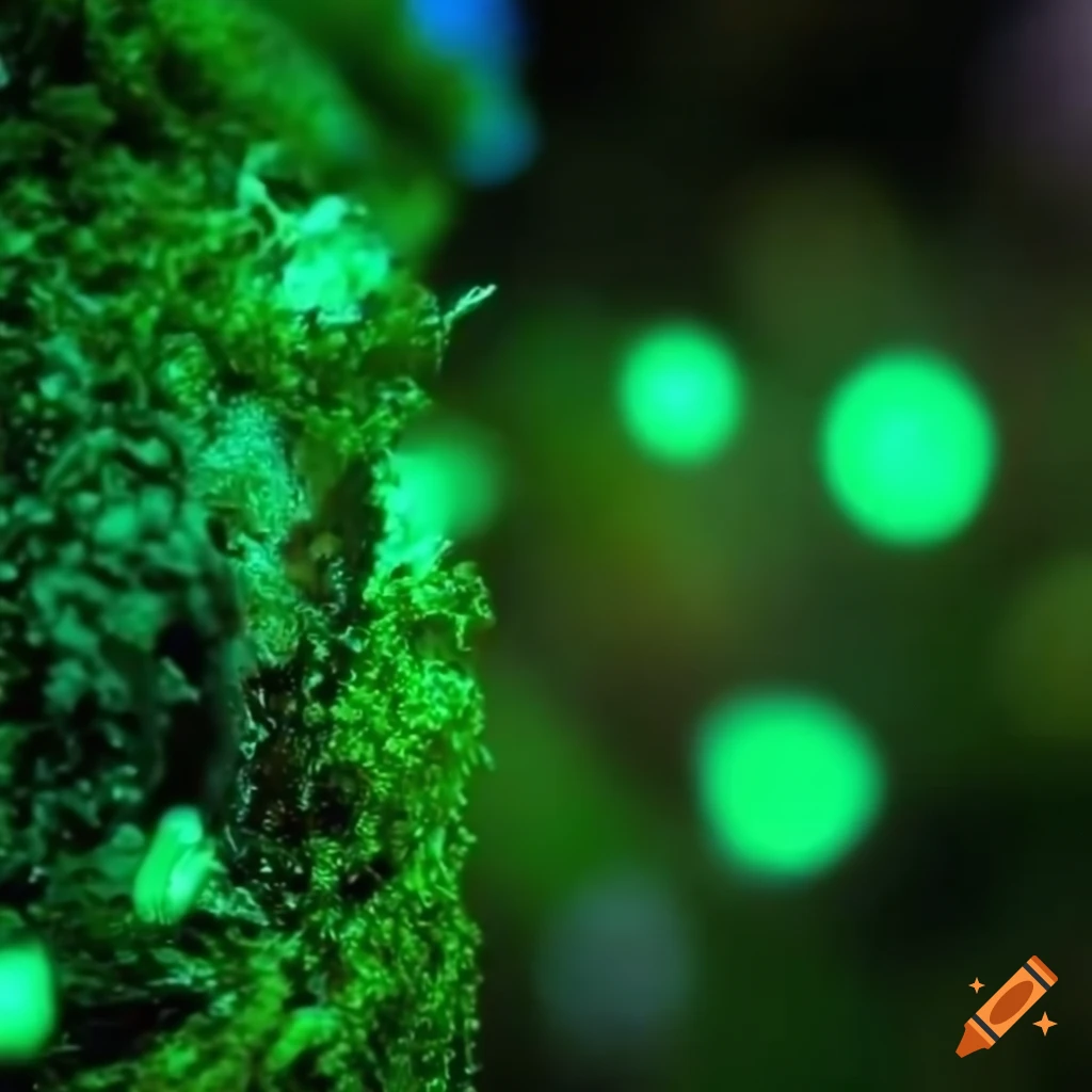 Glowing biopunk Venus flytrap creature in a moss-covered cityscape