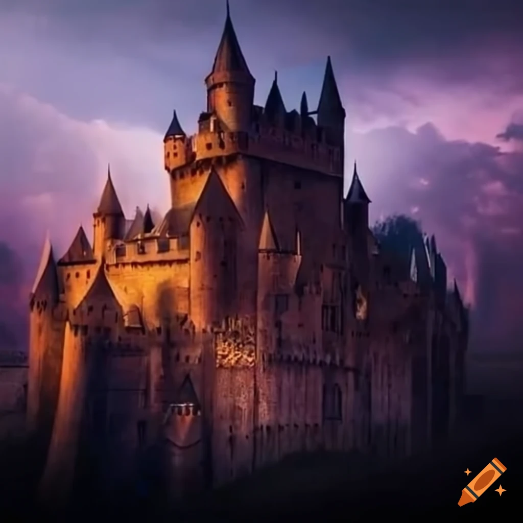 Medieval castle city sprawling across a country on Craiyon