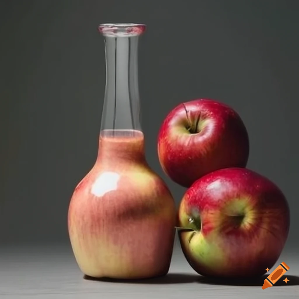 Still life of two apples and a carafe