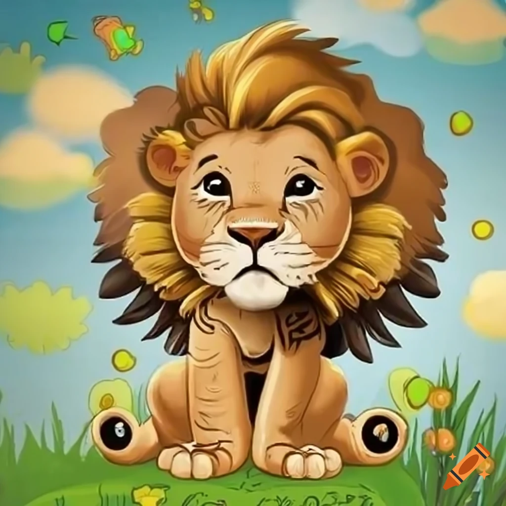 Image of a lion for children on Craiyon