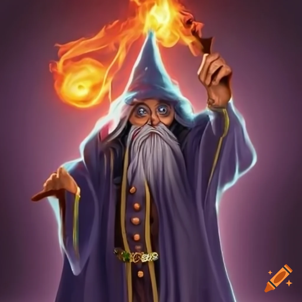 Wizard holding a fireball