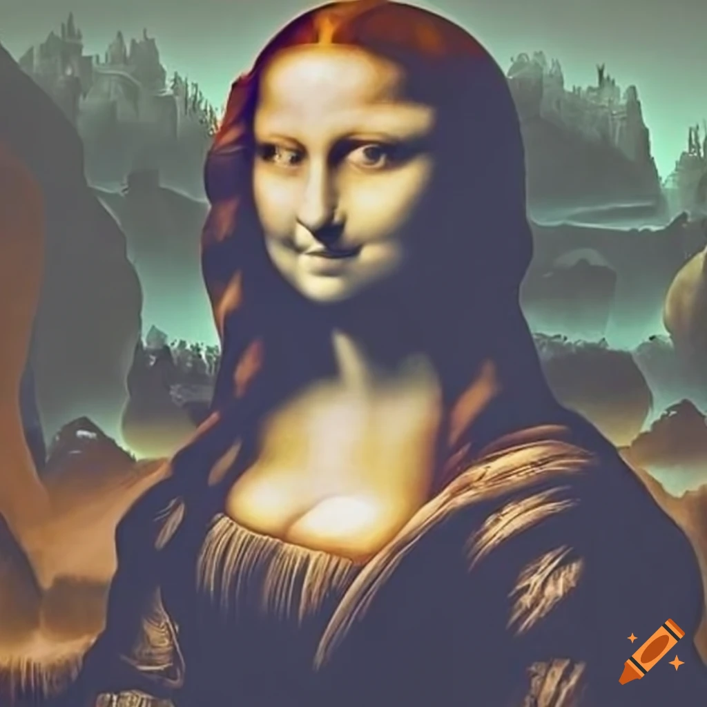 Modern interpretation of mona lisa in contemporary setting on Craiyon