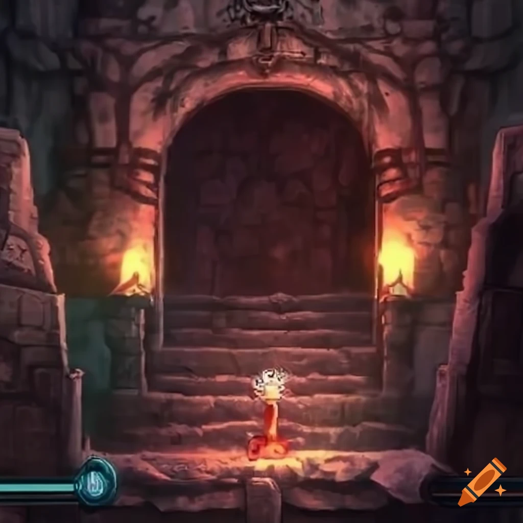 Castle dungeon chamber in a shadowy setting reminiscent of Shadowgate