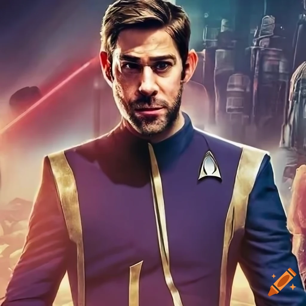 Action movie poster featuring Wes Bentley, John Krasinski, and Ryan Gosling in Star Trek Discovery and Disney Star Wars style
