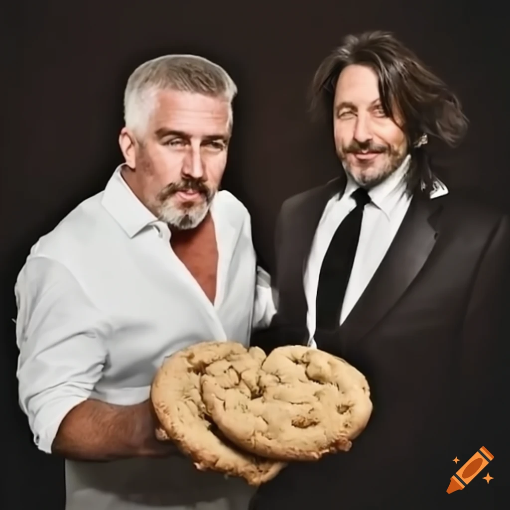 Paul Hollywood and Laurence Llewelyn-Bowen baking cookies