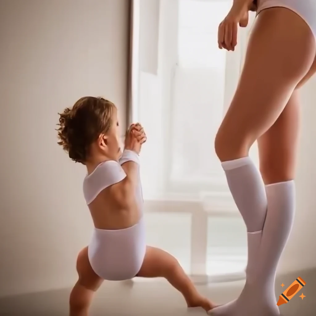 Mother and toddler in a mirror room