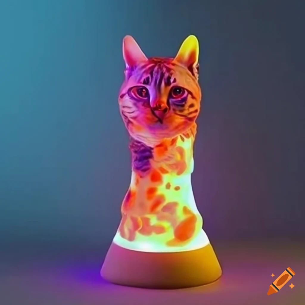 Cats playing video games with funny bulldog and lava lamps on Craiyon