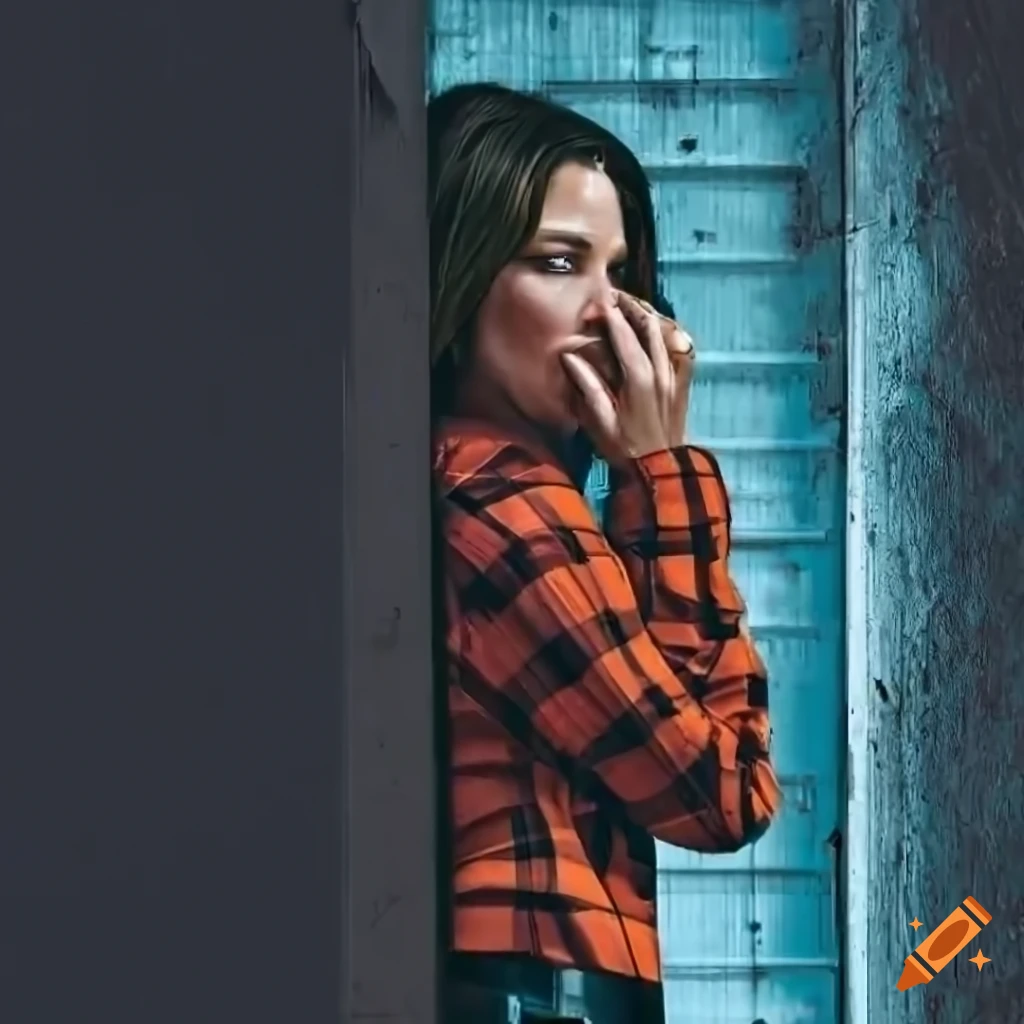 actress-resembling-evangeline-lilly-at-age-20-in-an-orange-plaid-shirt