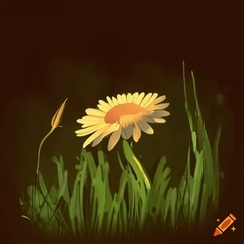 Daisies in the grass with a lofi melancholy vibe on Craiyon