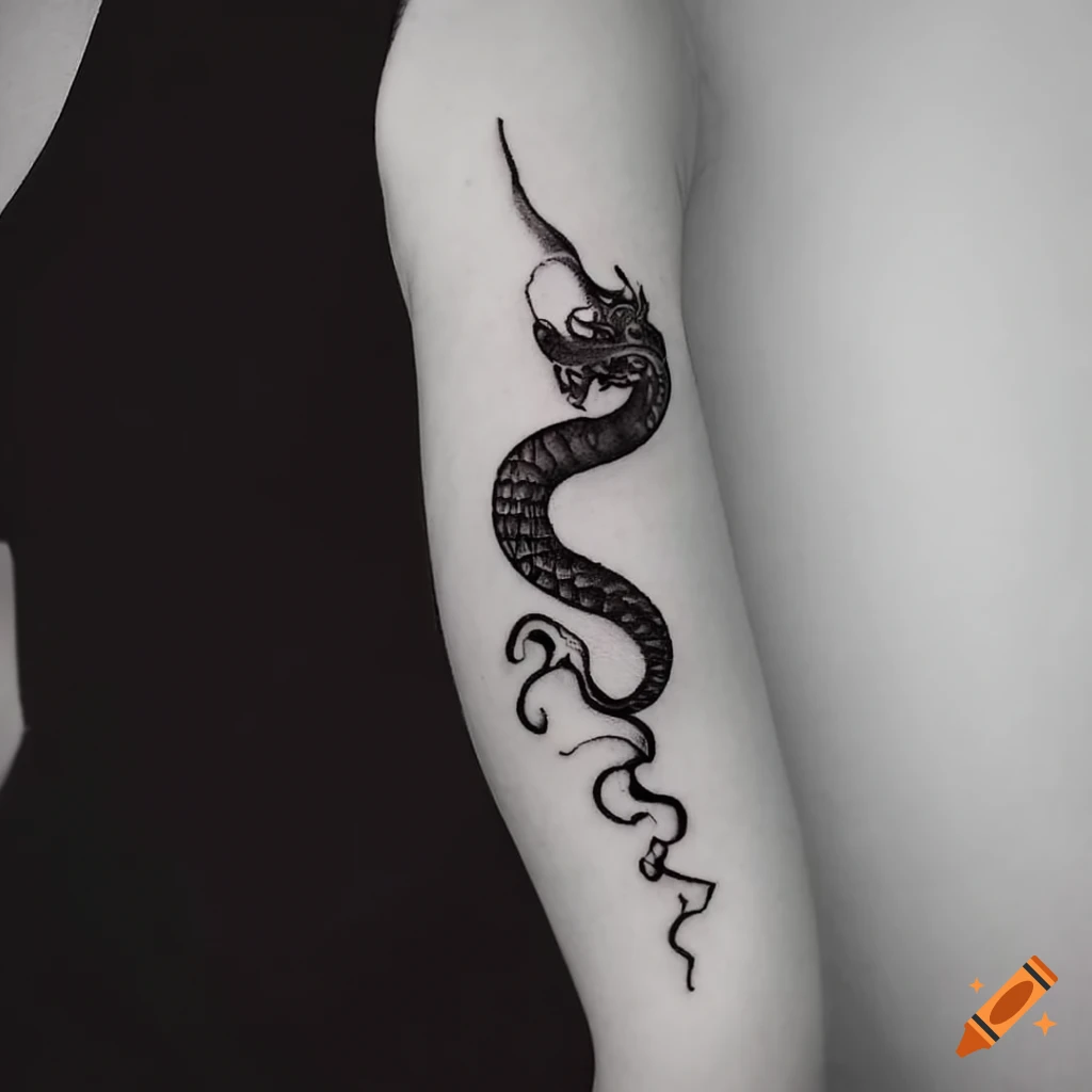 欢迎 🌚 on Tumblr: Image tagged with tattoo, flowers, dragon