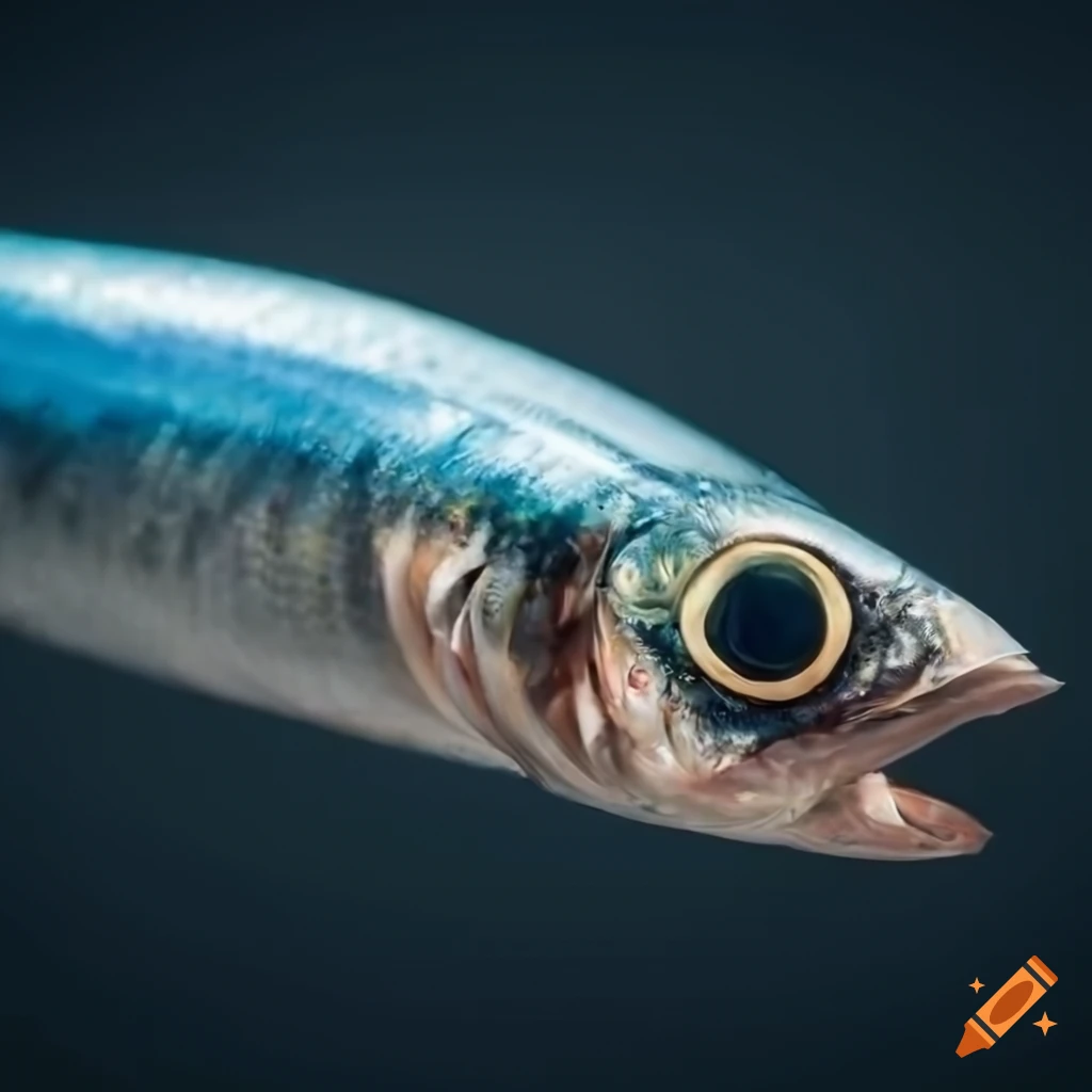 High-quality realistic sardine with open mouth on white background on ...