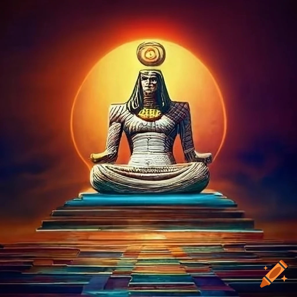 Depiction of ahura mazda in zoroastrianism representing the beginning of time on Craiyon