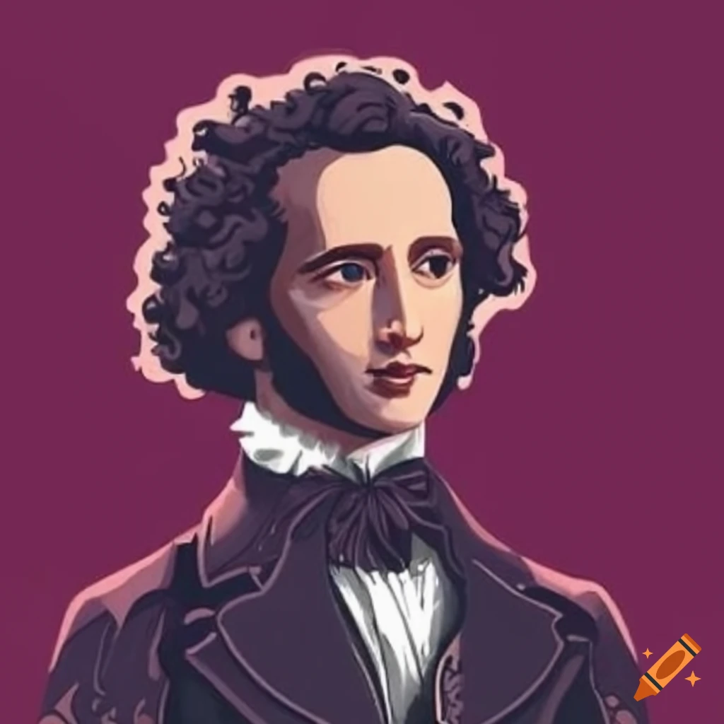 Felix Mendelssohn playing the violin