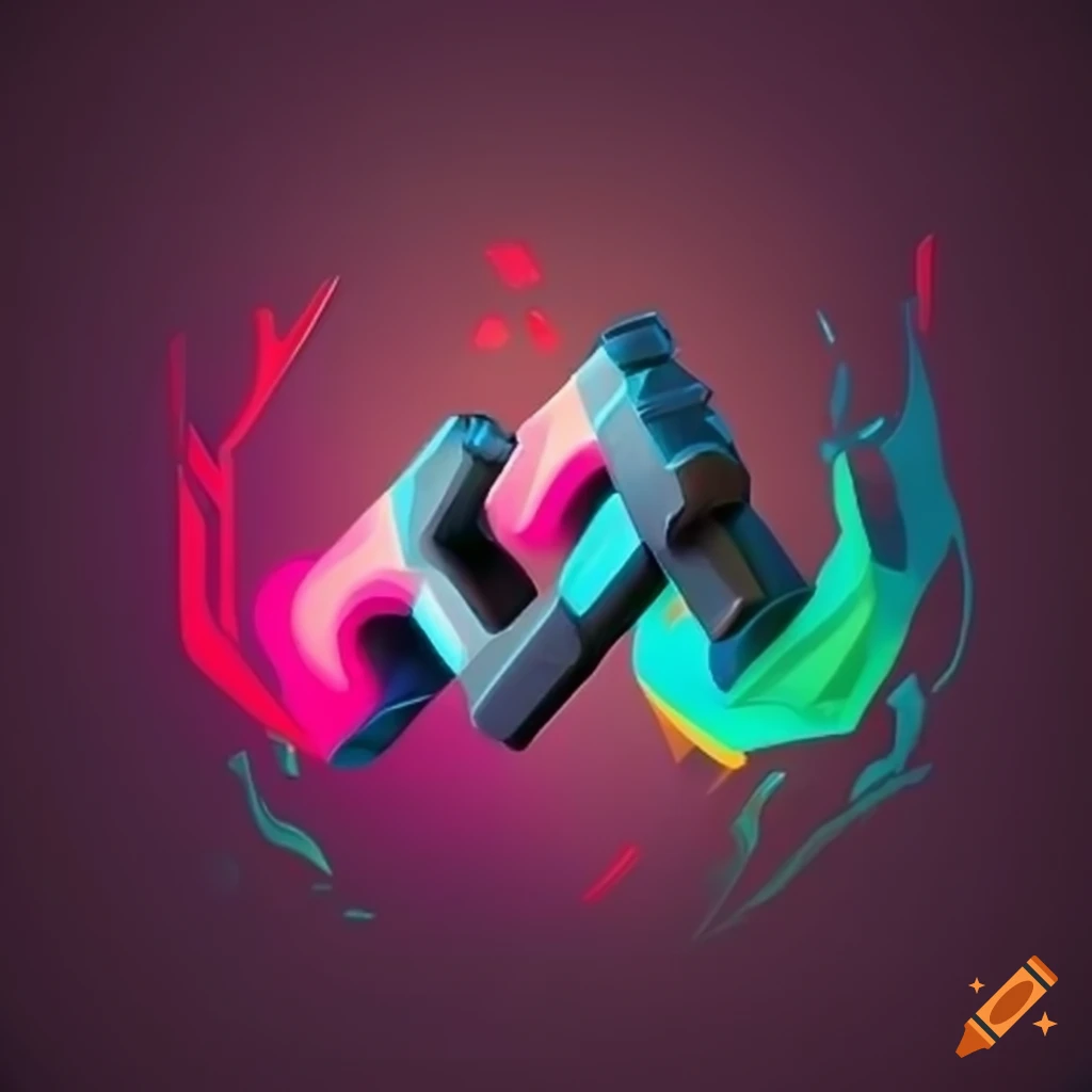 Stylized gaming logo with dynamic graphics on Craiyon