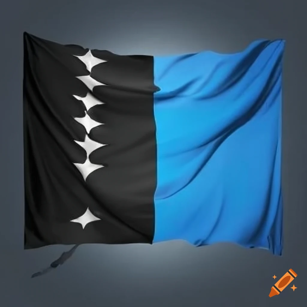 Black and blue flag on Craiyon