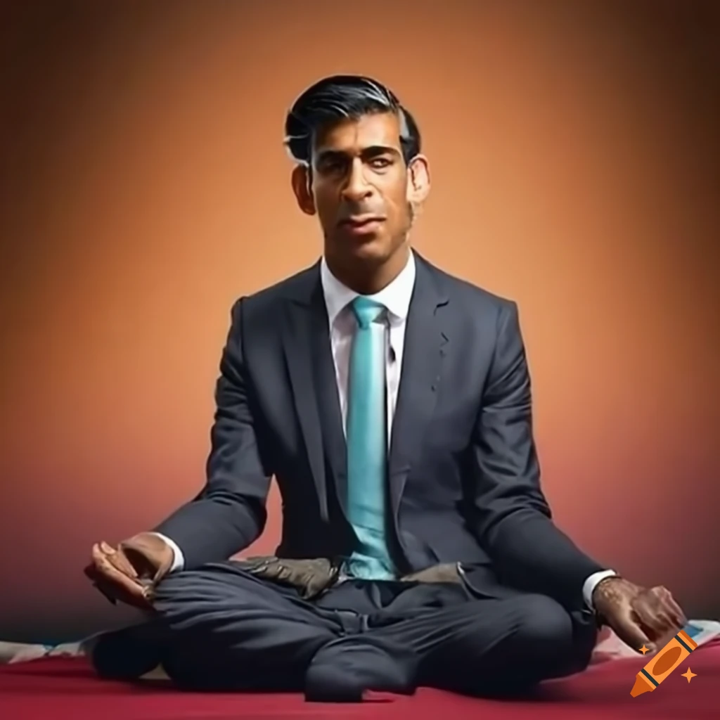 British prime minister rishi sunak portrayed as a traditional fakir on