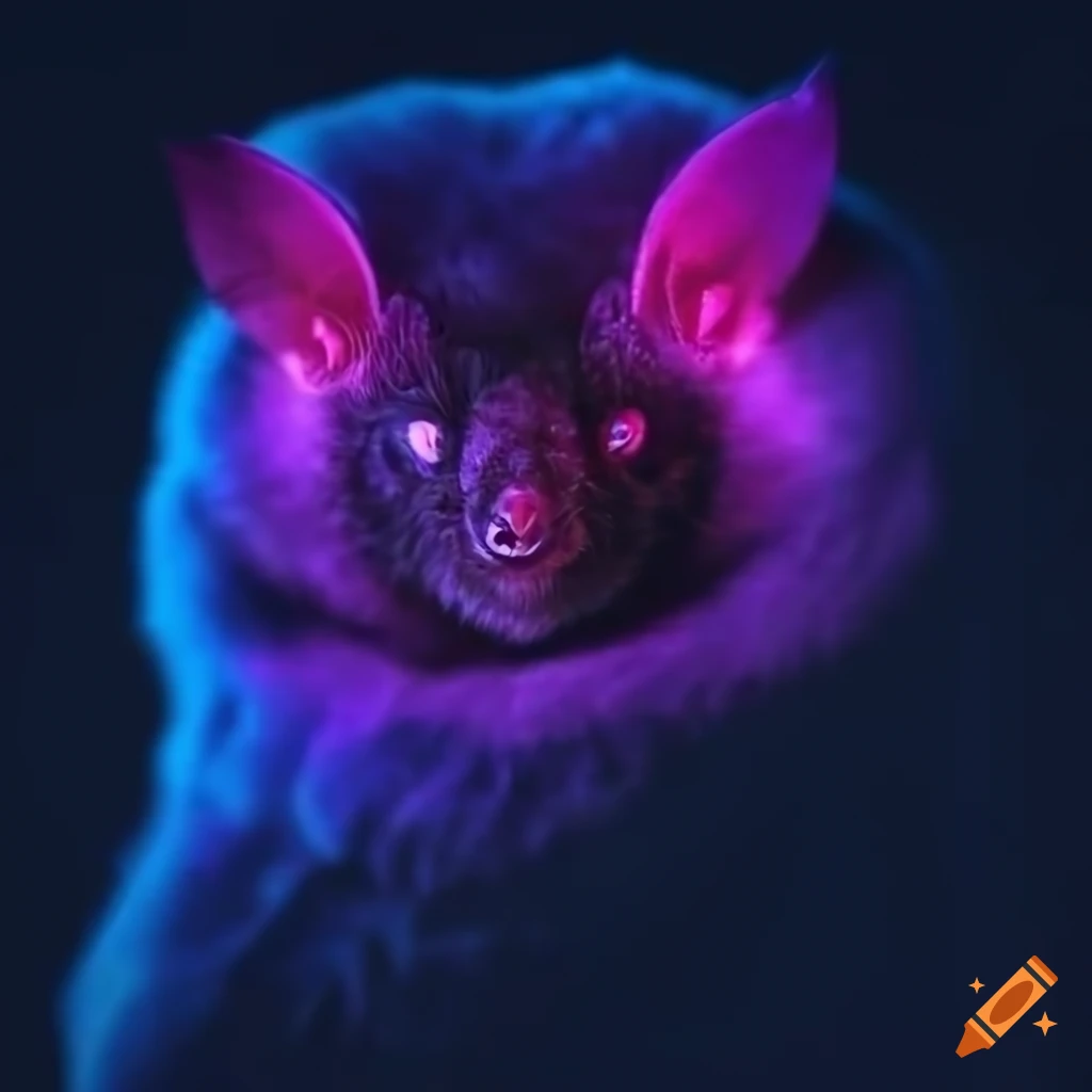 Sleepy bat curled up in a cozy habitat