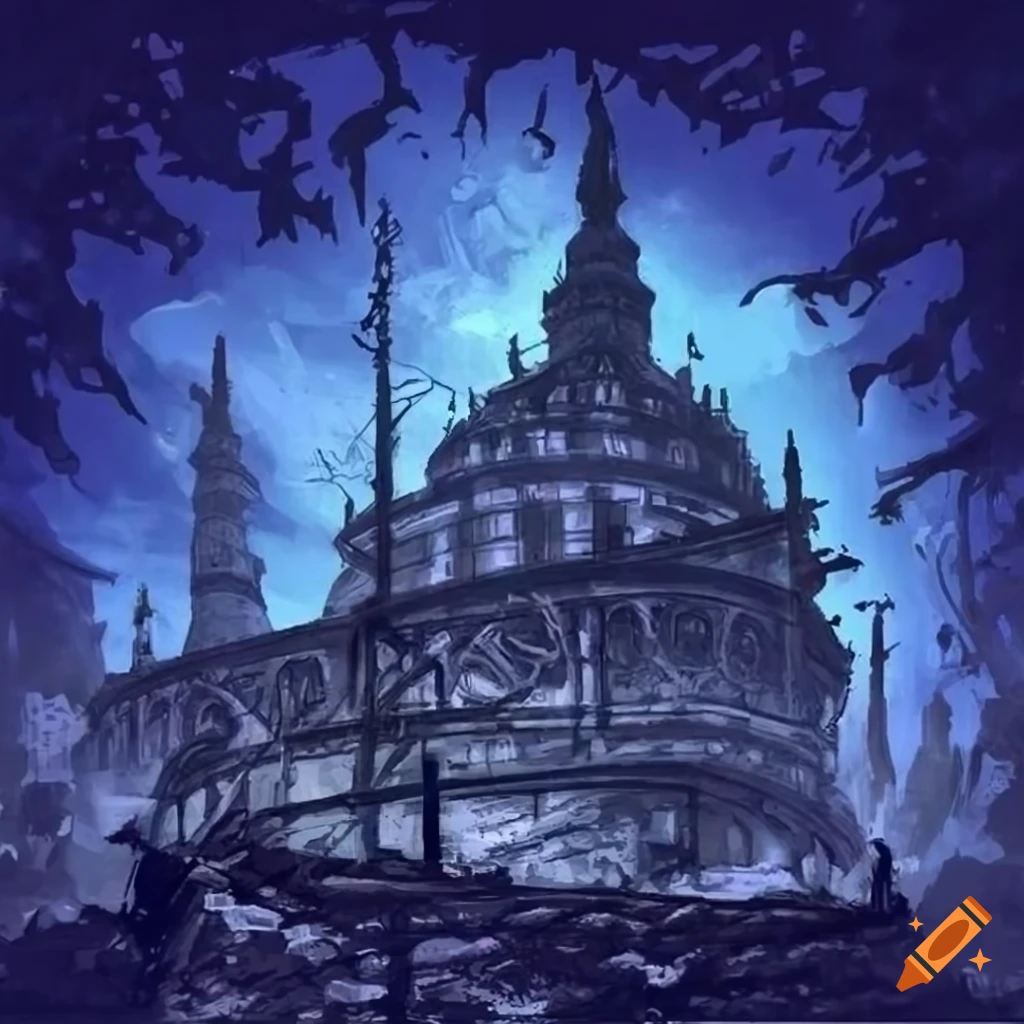 Handsome young wizard with monuments in the background