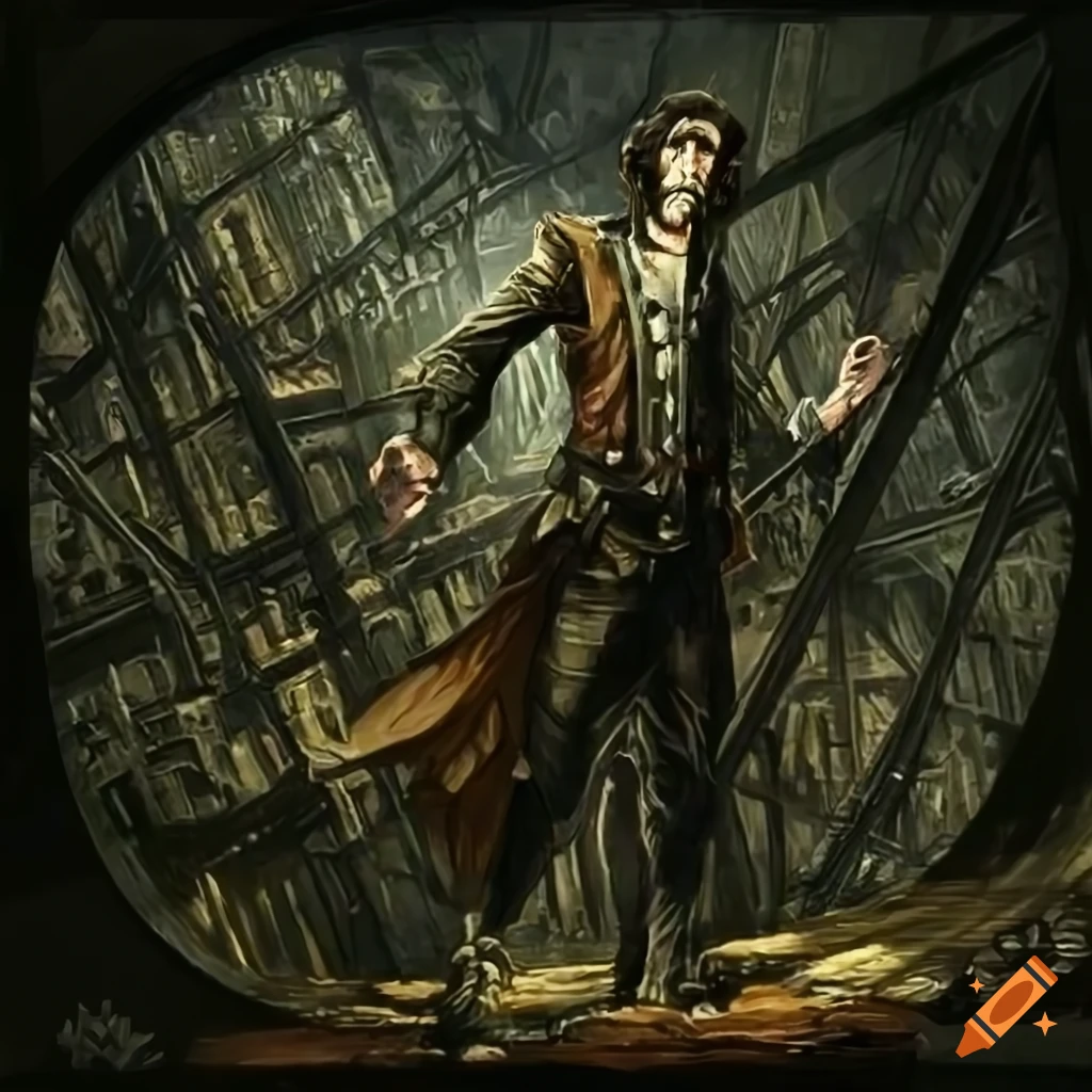 Handsome young wizard with monuments in the background