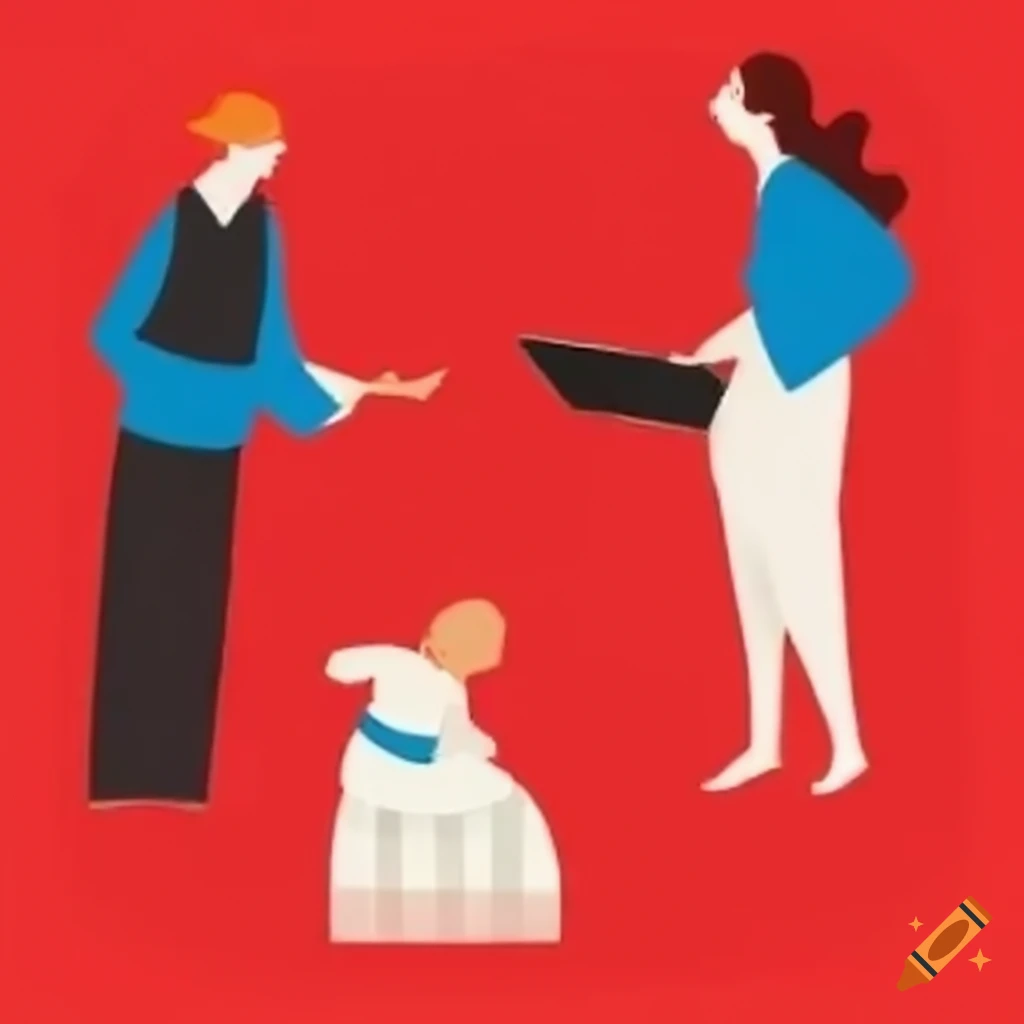 Parents and child discussing political views