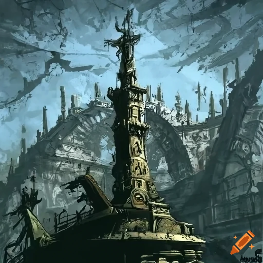 Handsome young wizard with monuments in the background