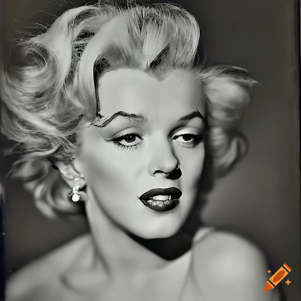 Vintage closeup portrait of norma jeane baker marilyn monroe in black