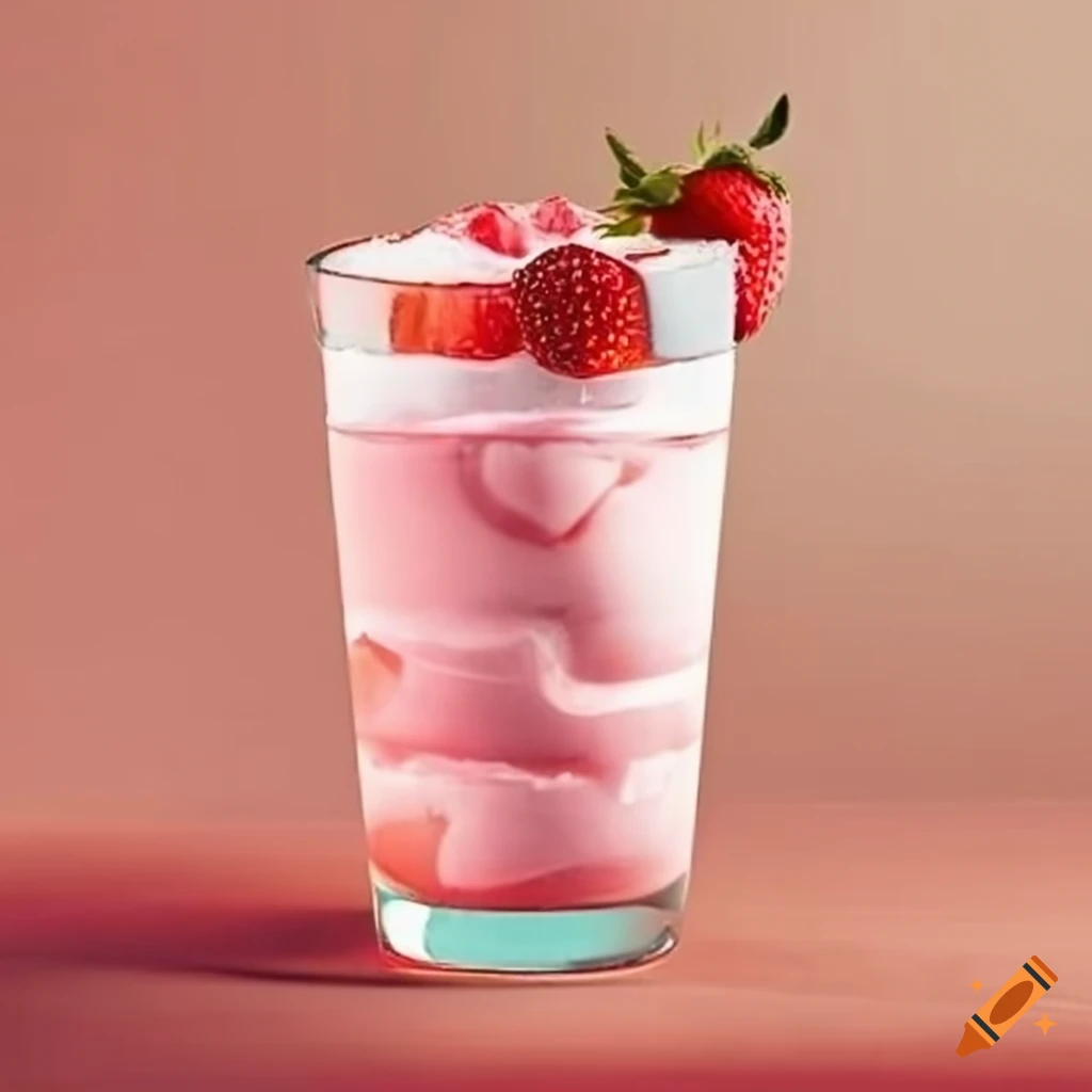 Strawberry cream ale with coconut and rum on Craiyon