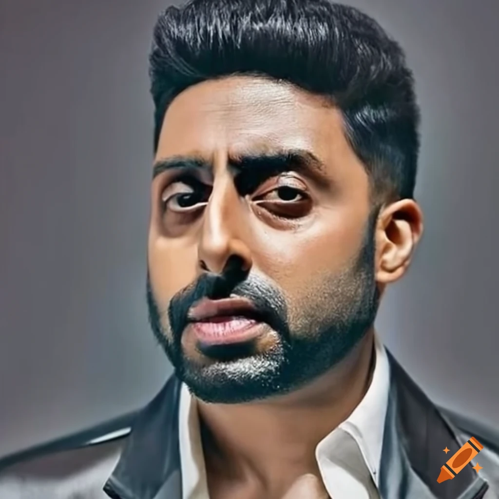 Abhishek Bachchan in a sharp black leather blazer