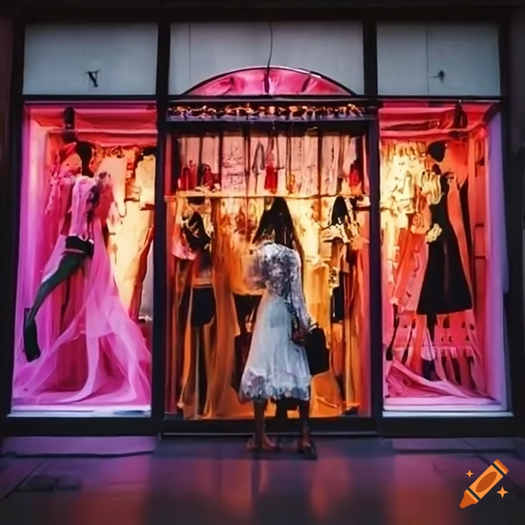 Bride shop neon sign storefront view on Craiyon