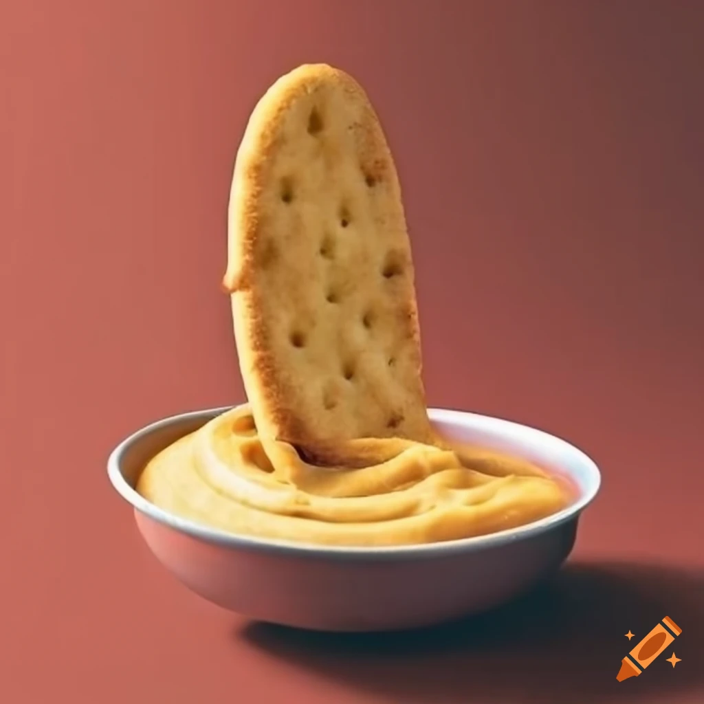 Crackers dipped in vegetable puree for on-the-go snacking